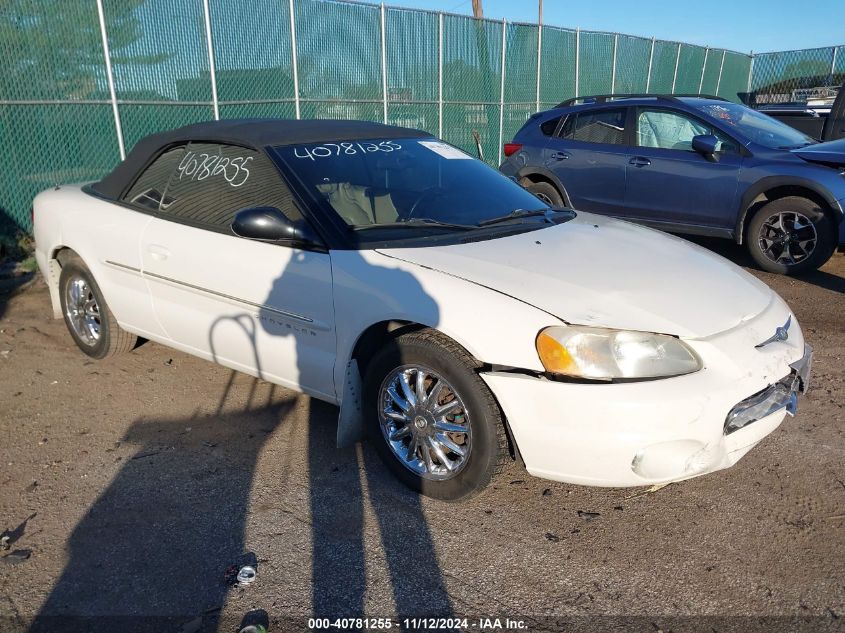 2001 Chrysler Sebring Limited VIN: 1C3EL65U21N726110 Lot: 40781255