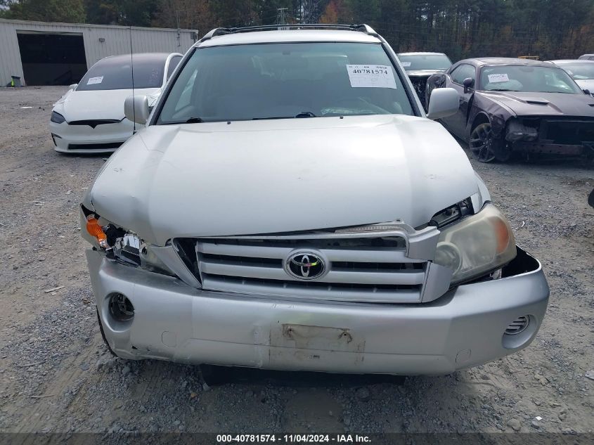 2005 Toyota Highlander V6 VIN: JTEGP21A050044256 Lot: 40781574