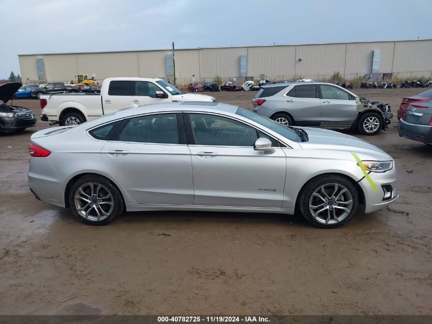 2019 Ford Fusion Hybrid Titanium VIN: 3FA6P0RU2KR197449 Lot: 40782725