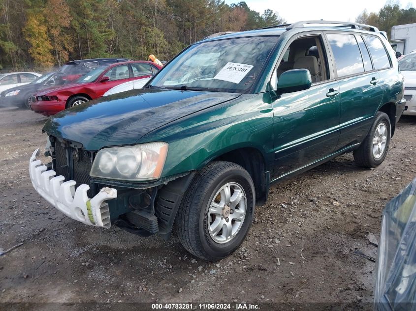 2003 Toyota Highlander V6 VIN: JTEHF21A330116622 Lot: 40783281