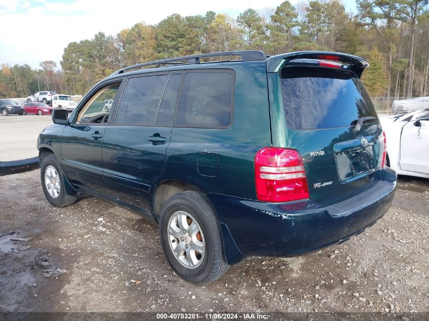 2003 Toyota Highlander V6 VIN: JTEHF21A330116622 Lot: 40783281