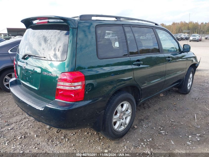 2003 Toyota Highlander V6 VIN: JTEHF21A330116622 Lot: 40783281