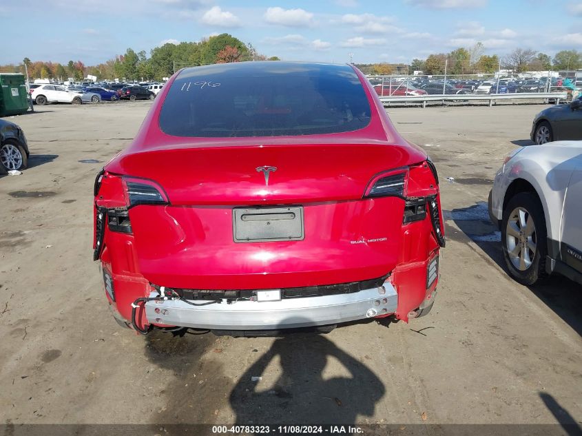 2023 Tesla Model Y Awd/Long Range Dual Motor All-Wheel Drive VIN: 7SAYGDEE7PA155182 Lot: 40783323