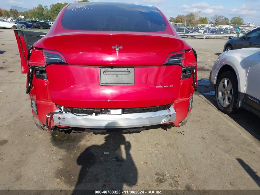 2023 Tesla Model Y Awd/Long Range Dual Motor All-Wheel Drive VIN: 7SAYGDEE7PA155182 Lot: 40783323