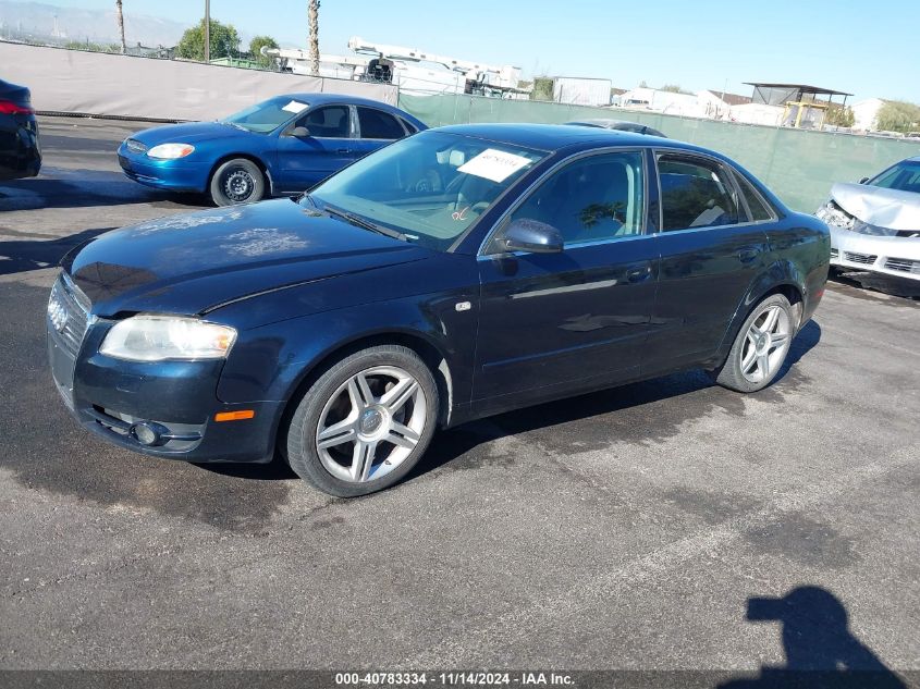 2007 Audi A4 2.0T VIN: WAUDF78E27A138357 Lot: 40783334