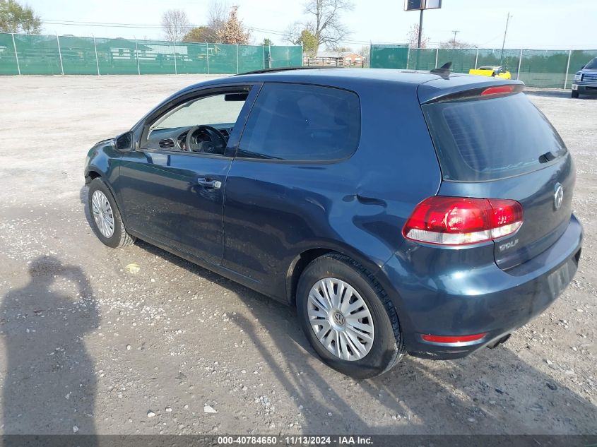 2012 Volkswagen Golf 2.5L 2-Door VIN: WVWAB7AJ8CW143777 Lot: 40784650