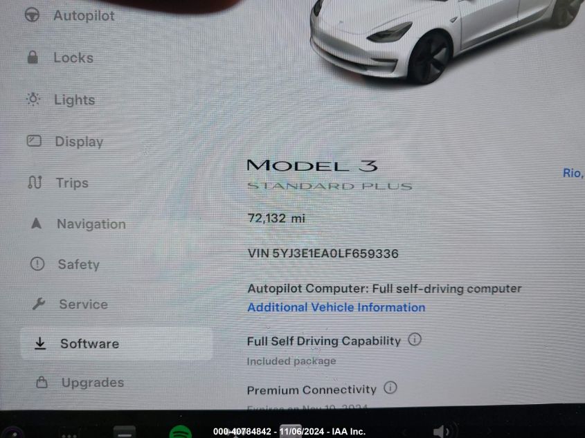 2020 Tesla Model 3 VIN: 5YJ3E1EA0LF659336 Lot: 40784842