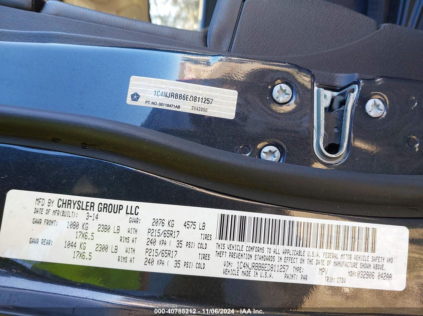 2014 JEEP PATRIOT SPORT - 1C4NJRBB6ED811257