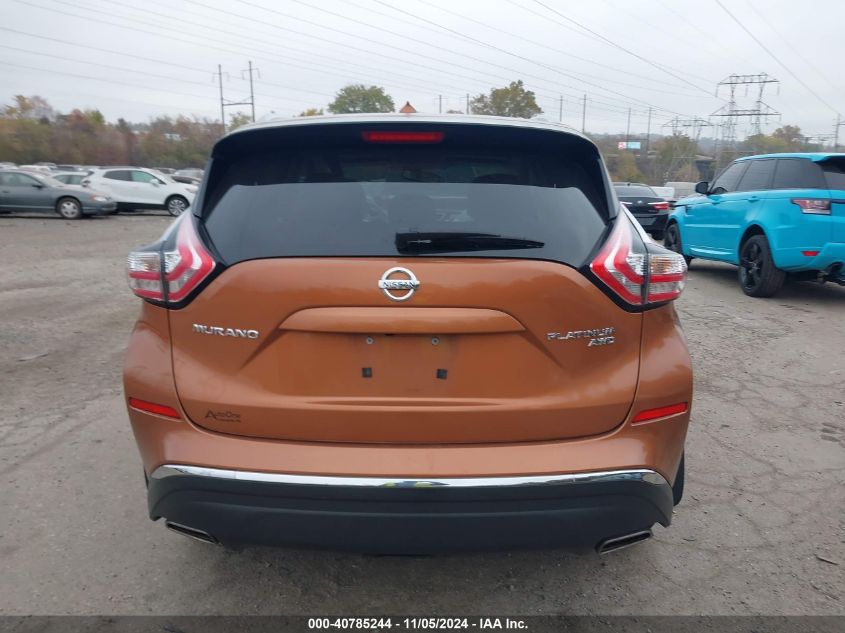 2016 Nissan Murano Platinum VIN: 5N1AZ2MH6GN116964 Lot: 40785244