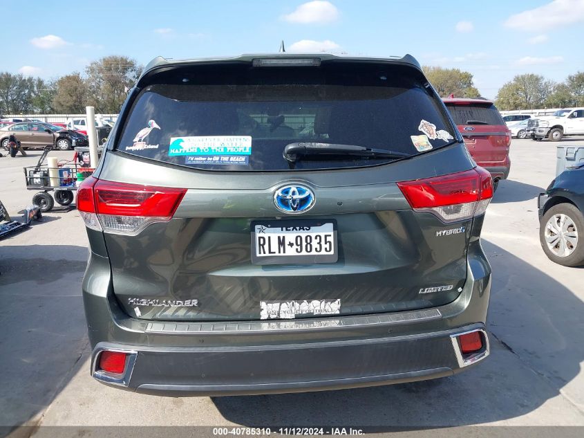 2019 Toyota Highlander Hybrid Limited Platinum VIN: 5TDDGRFH3KS059610 Lot: 40785310