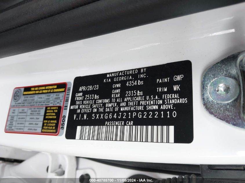 2023 KIA K5 GT-LINE - 5XXG64J21PG222110