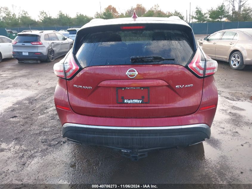 2018 Nissan Murano Sv VIN: 5N1AZ2MH5JN133567 Lot: 40948998