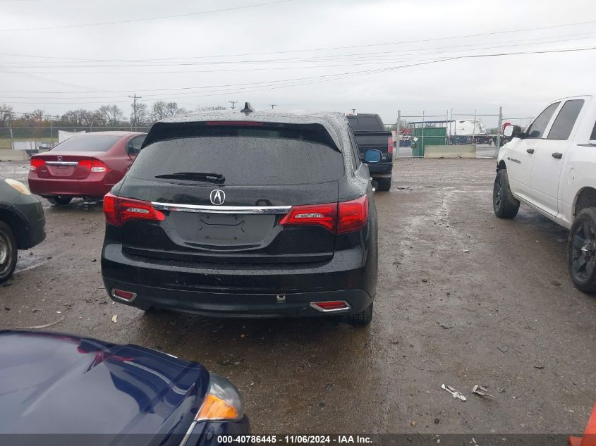 2015 Acura Mdx Technology Pkg W/Entertainment Pkg VIN: 5FRYD4H67FB003882 Lot: 40786445