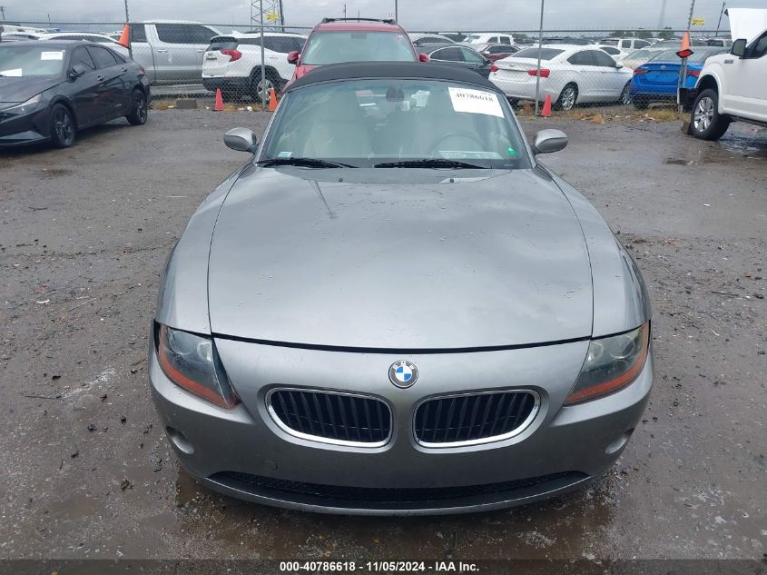 2003 BMW Z4 2.5I VIN: 4USBT33493LR65937 Lot: 40786618