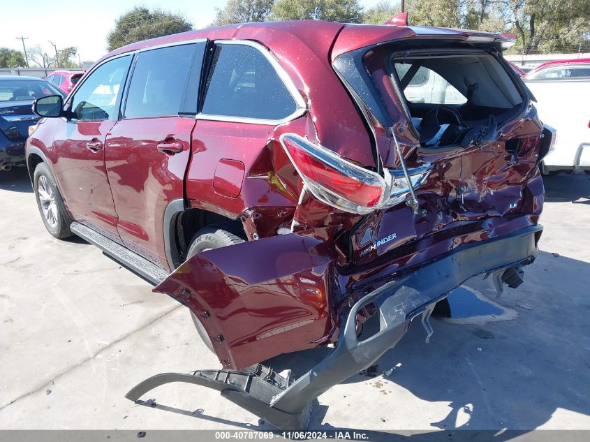 2015 Toyota Highlander Le Plus V6 VIN: 5TDZKRFH1FS057283 Lot: 40787069