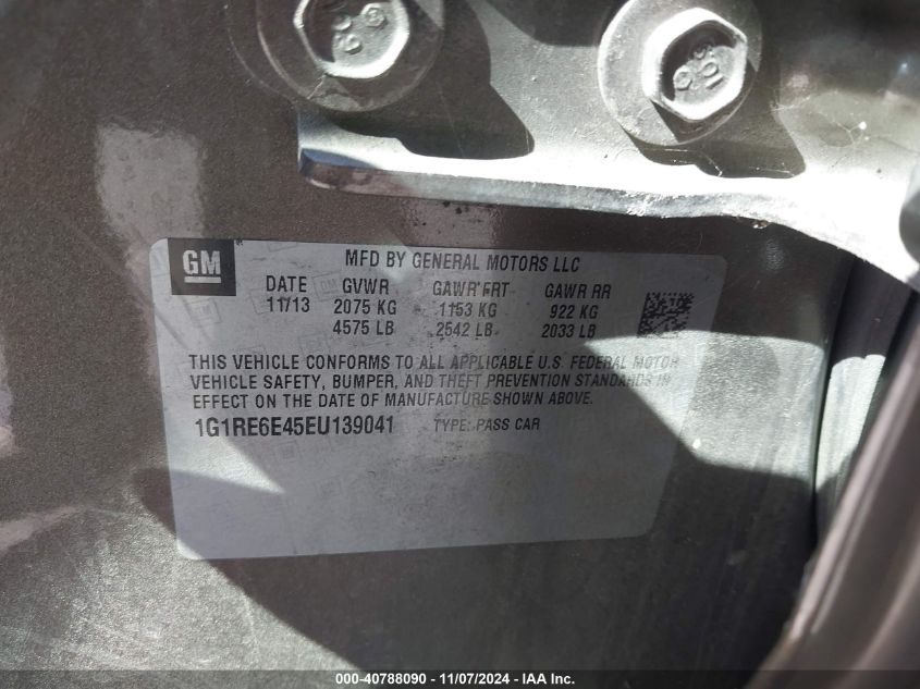 2014 CHEVROLET VOLT - 1G1RE6E45EU139041