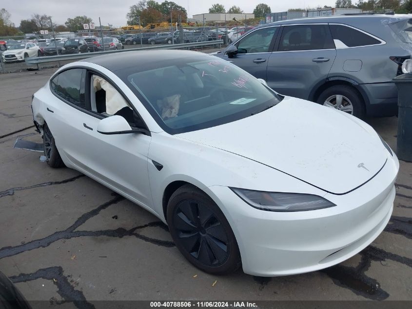 2024 Tesla Model 3 Rear-Wheel Drive VIN: 5YJ3E1EA0RF733539 Lot: 40788506