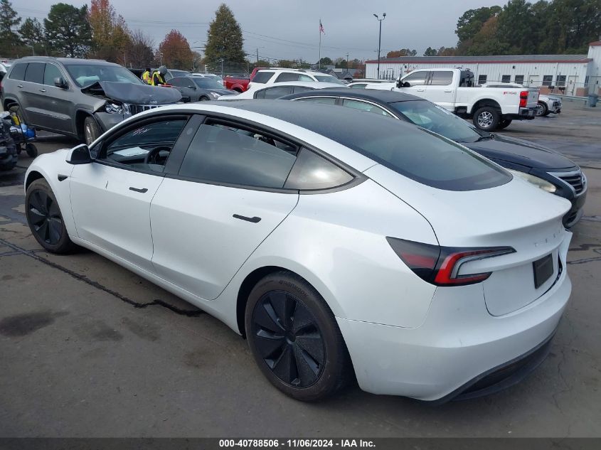 2024 Tesla Model 3 Rear-Wheel Drive VIN: 5YJ3E1EA0RF733539 Lot: 40788506