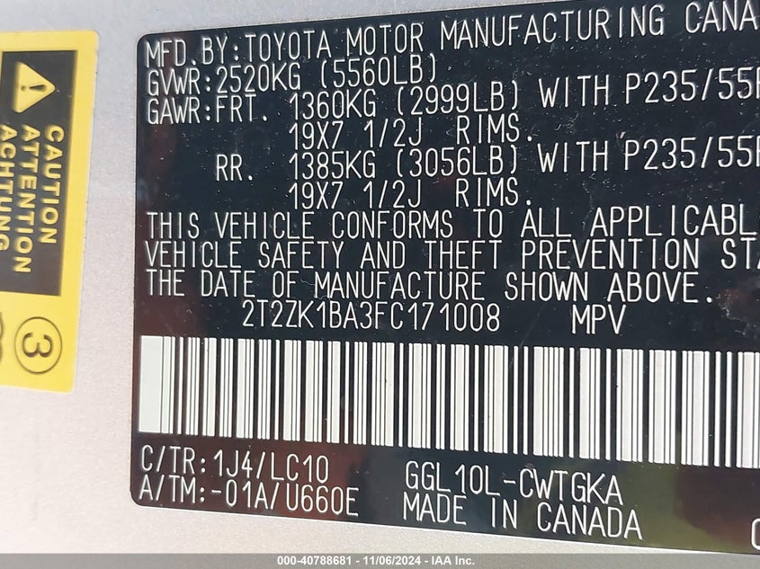 2015 LEXUS RX 350 350 - 2T2ZK1BA3FC171008