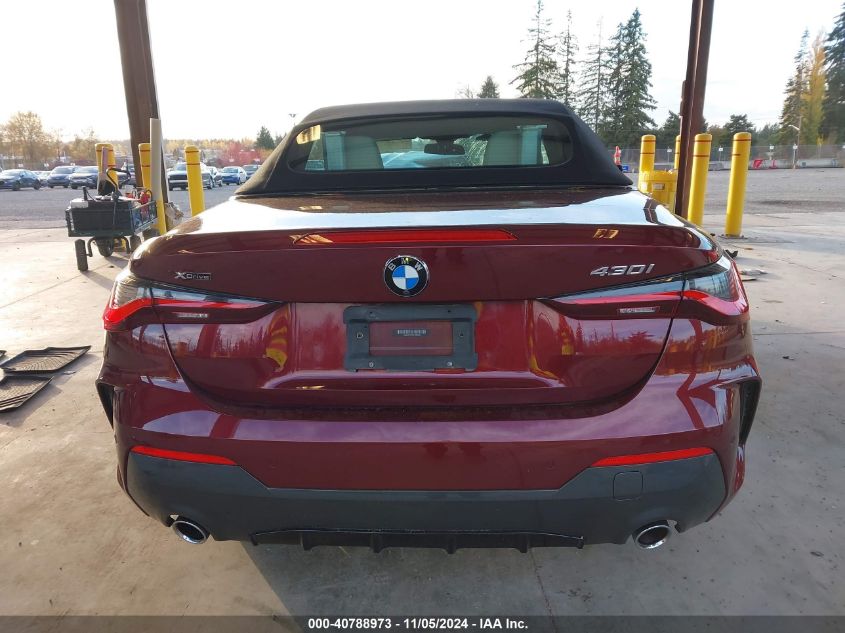 2022 BMW 430I xDrive VIN: WBA43AT07NCH63049 Lot: 40788973