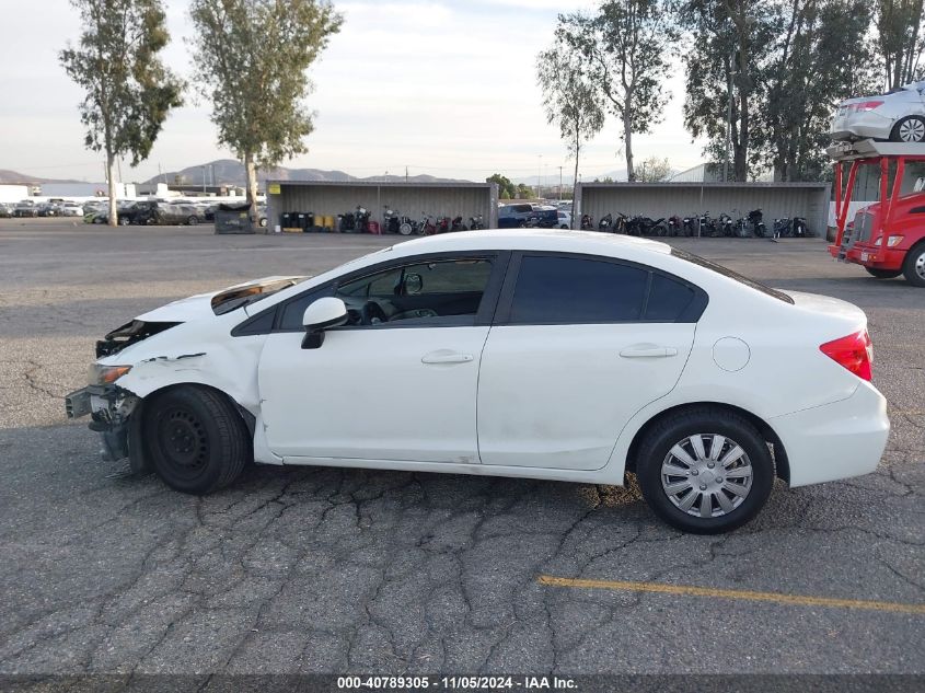 2012 Honda Civic Lx VIN: 19XFB2F51CE386510 Lot: 40789305