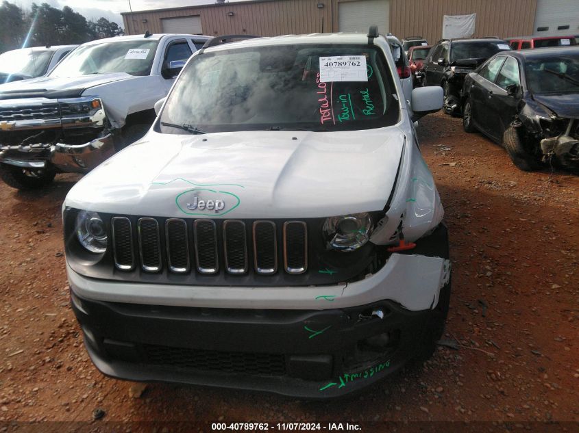 2018 Jeep Renegade Latitude Fwd VIN: ZACCJABB2JPG86844 Lot: 40789762