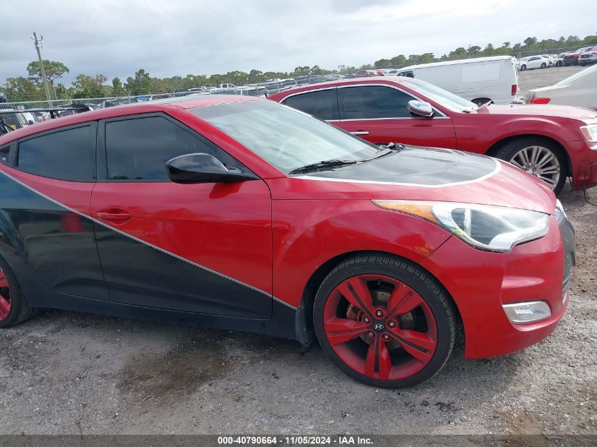 2012 Hyundai Veloster Base W/Red/Black VIN: KMHTC6AD2CU075882 Lot: 40790664