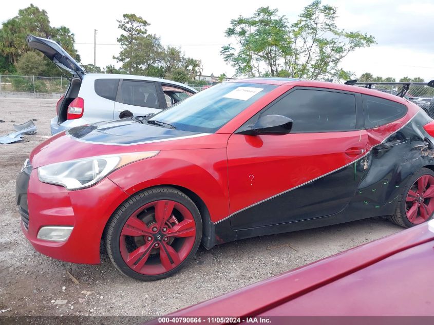 2012 Hyundai Veloster Base W/Red/Black VIN: KMHTC6AD2CU075882 Lot: 40790664