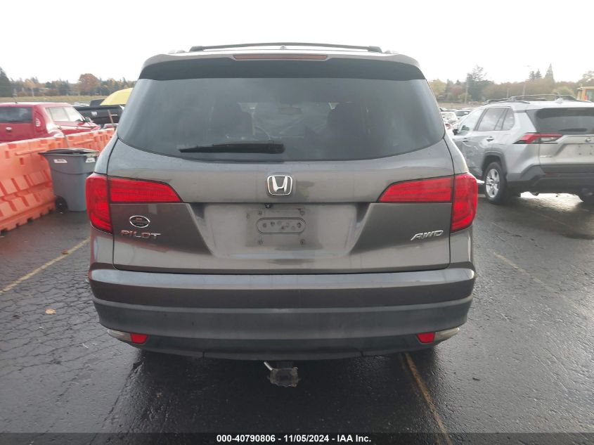 2016 Honda Pilot Ex-L VIN: 5FNYF6H55GB017019 Lot: 40790806