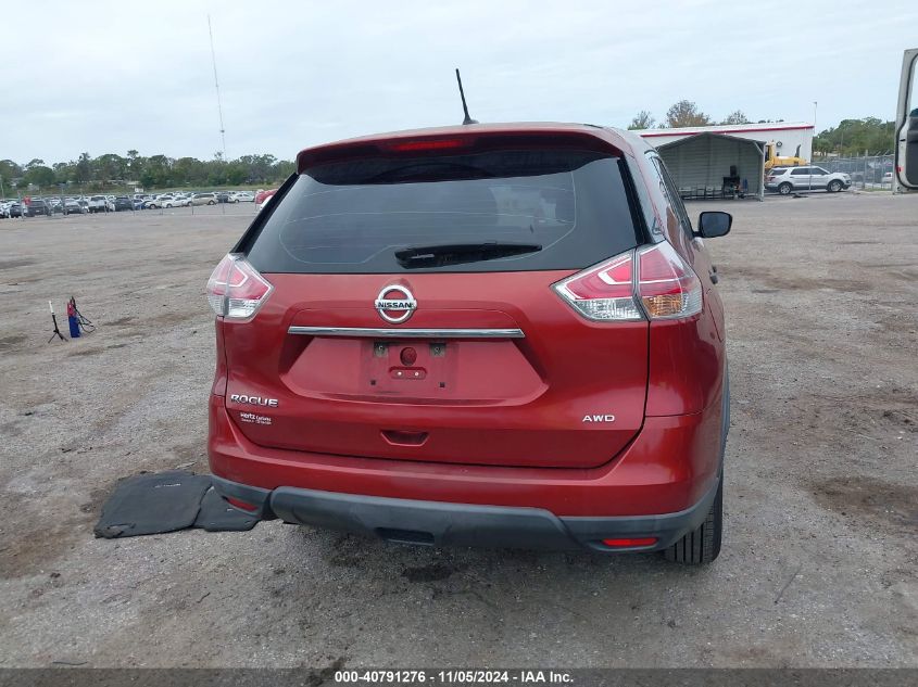 2016 Nissan Rogue S/Sl/Sv VIN: KNMAT2MVXGP668998 Lot: 40791276