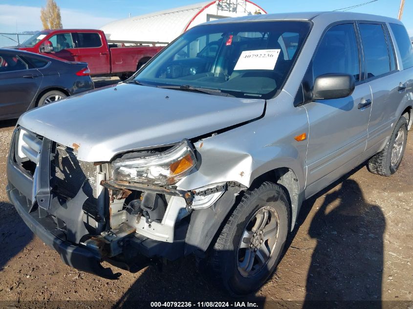 2006 Honda Pilot Lx VIN: 2HKYF18156H556689 Lot: 40792236