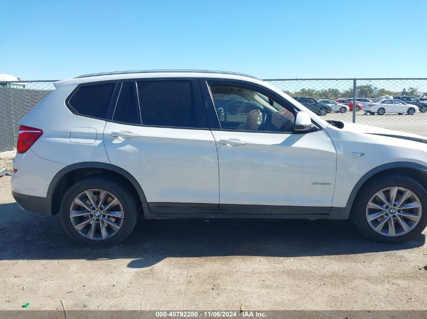 2015 BMW X3 Sdrive28I VIN: 5UXWZ7C54F0M82933 Lot: 40792280