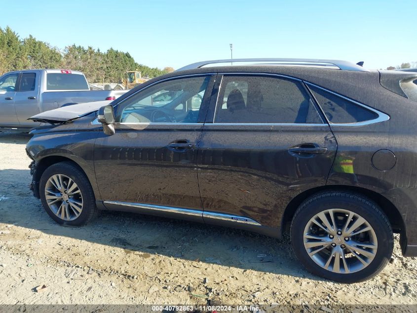 2013 Lexus Rx 450H VIN: JTJBC1BAXD2445249 Lot: 40792863