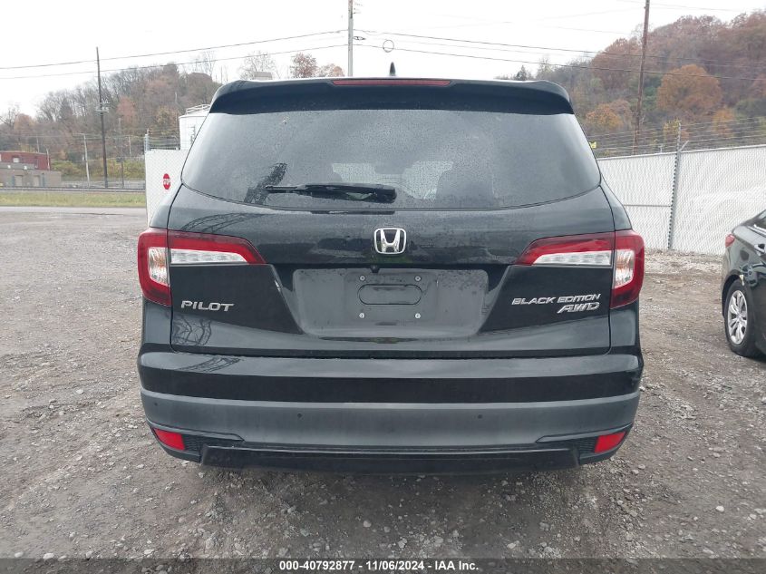 2020 Honda Pilot Awd Black Edition VIN: 5FNYF6H71LB012637 Lot: 40792877