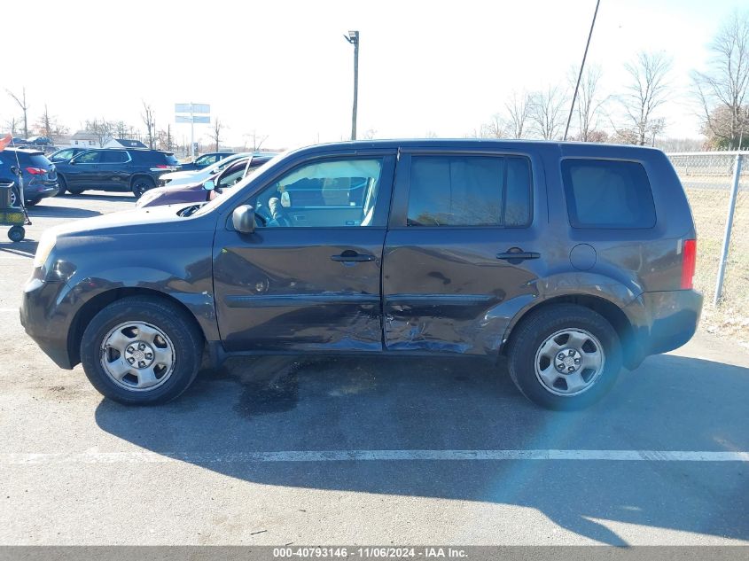 2012 Honda Pilot Lx VIN: 5FNYF4H24CB076969 Lot: 40793146