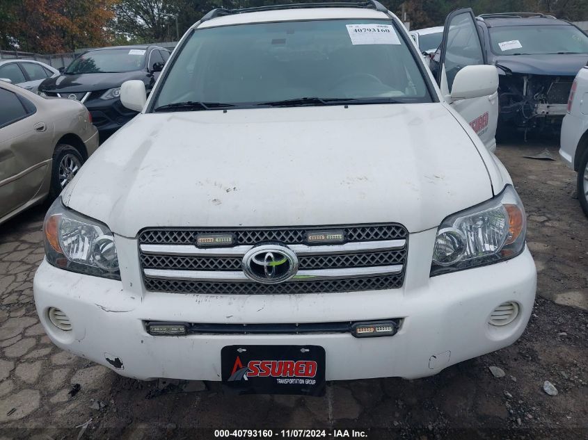 2006 Toyota Highlander Hybrid V6 VIN: JTEDW21A160008972 Lot: 40793160