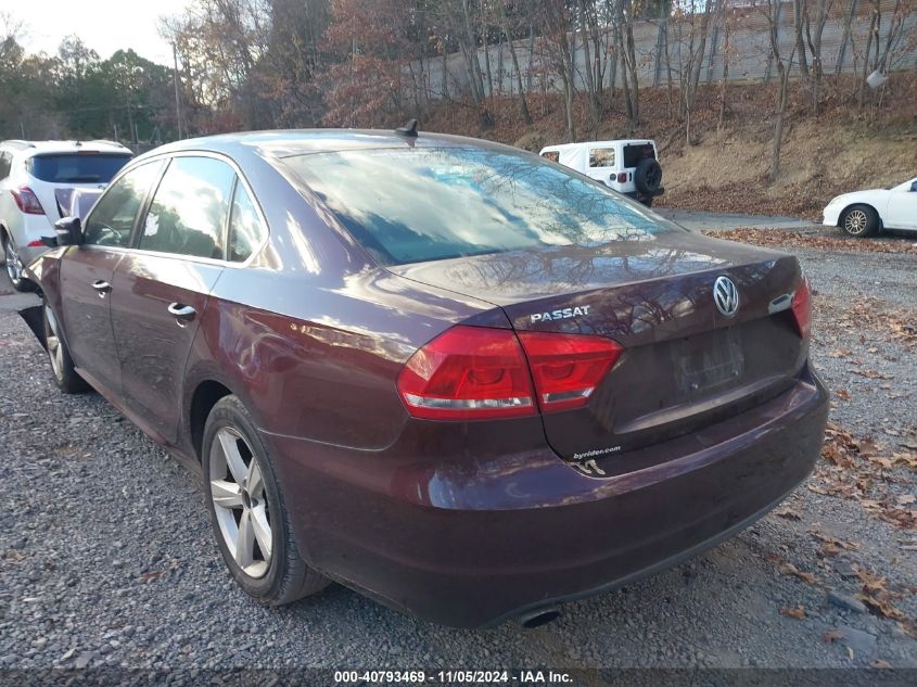 2013 Volkswagen Passat Se W/Sunroof VIN: 1VWBP7A34DC023532 Lot: 40793469