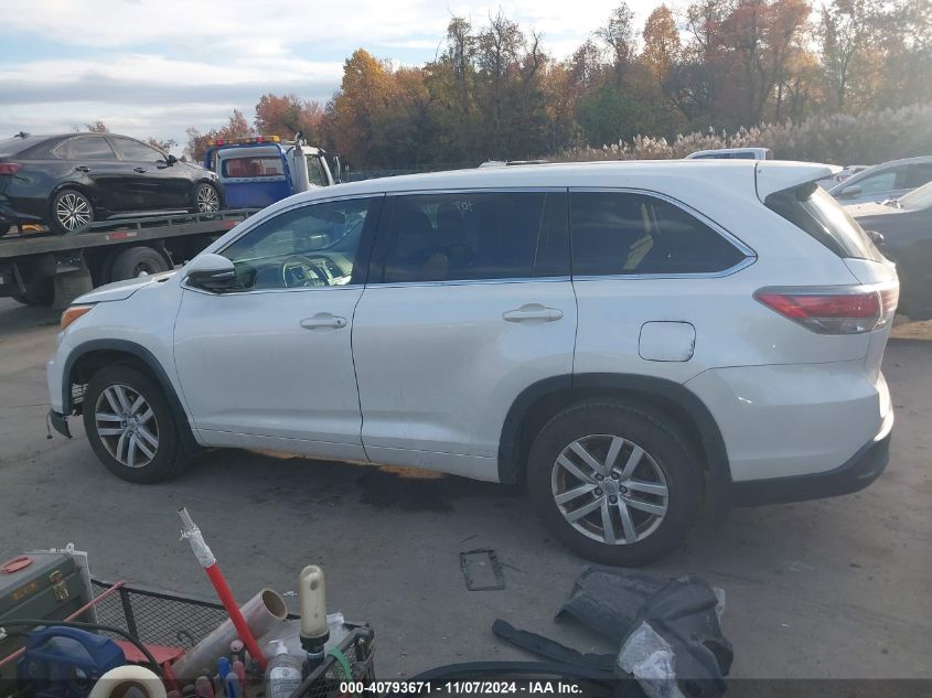 2015 Toyota Highlander Le V6 VIN: 5TDBKRFH2FS182617 Lot: 40793671