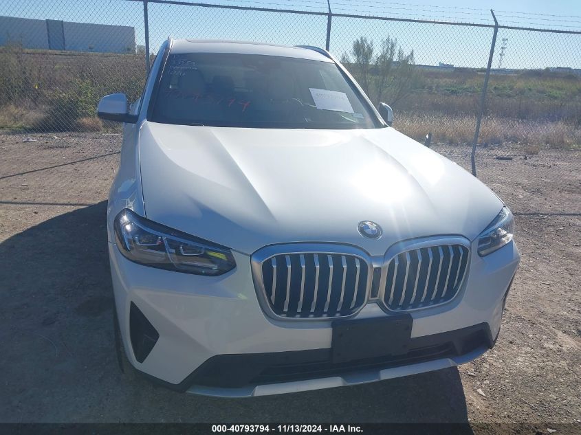 2022 BMW X3 Sdrive30I VIN: 5UX43DP01N9J43207 Lot: 40793794