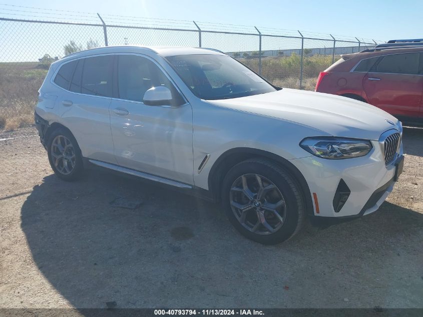 2022 BMW X3 SDRIVE30I - 5UX43DP01N9J43207