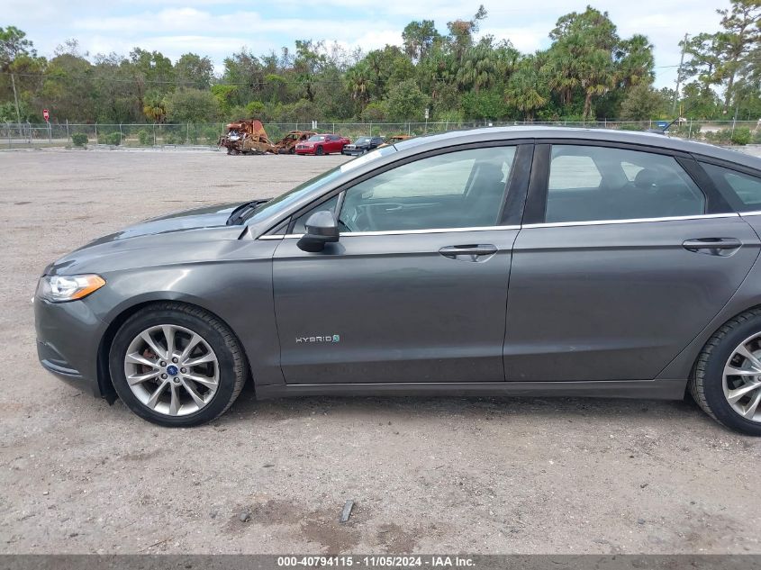 2017 Ford Fusion Hybrid Se VIN: 3FA6P0LU8HR195917 Lot: 40794115