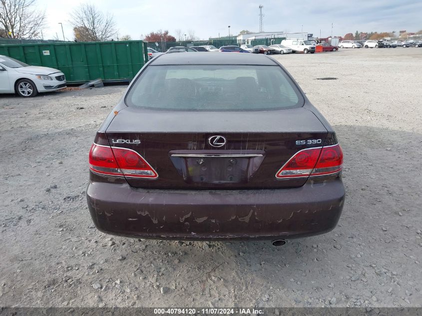 2006 Lexus Es 330 VIN: JTHBA30G365172859 Lot: 40794120