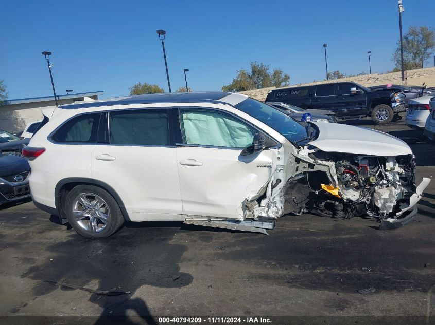 2015 Toyota Highlander Hybrid Limited Platinum V6 VIN: 5TDDCRFH8FS008542 Lot: 40794209