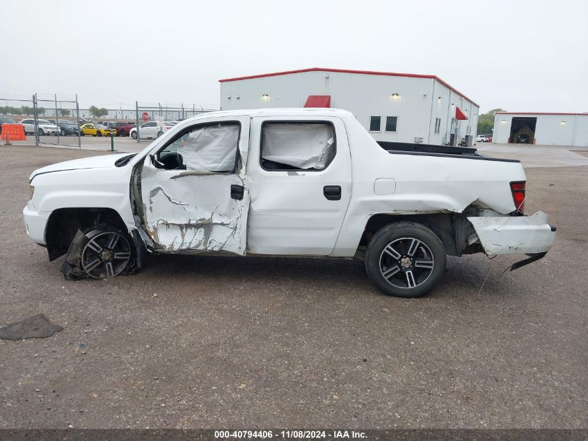 2012 Honda Ridgeline Sport VIN: 5FPYK1F76CB455021 Lot: 40794406