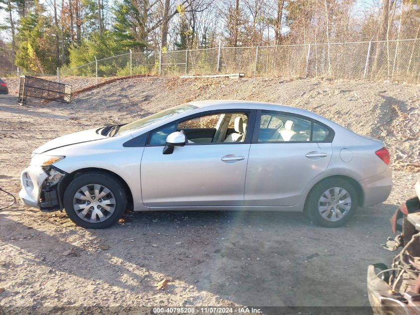 2012 Honda Civic Lx VIN: 19XFB2F51CE339347 Lot: 40795208