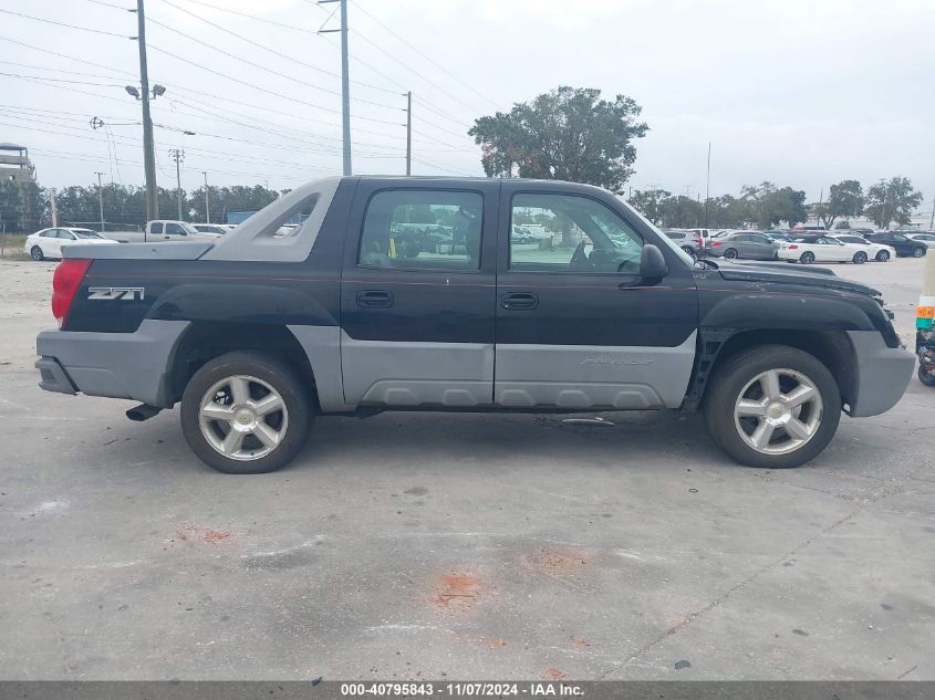 2002 Chevrolet Avalanche 1500 VIN: 3GNEK13T02G110340 Lot: 40795843