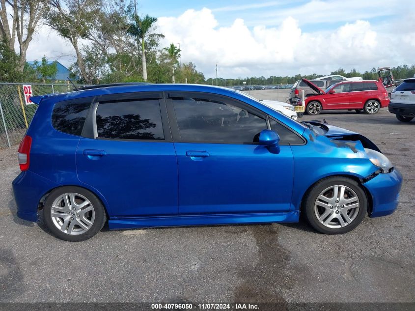 2007 Honda Fit Sport VIN: JHMGD37607S054149 Lot: 40796050