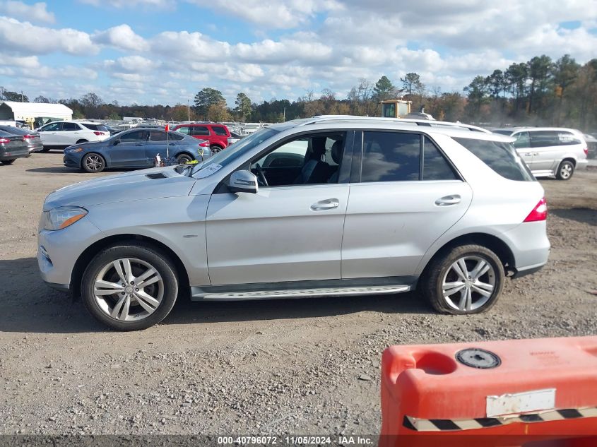 2012 Mercedes-Benz Ml 350 4Matic VIN: 4JGDA5HB9CA021523 Lot: 40796072