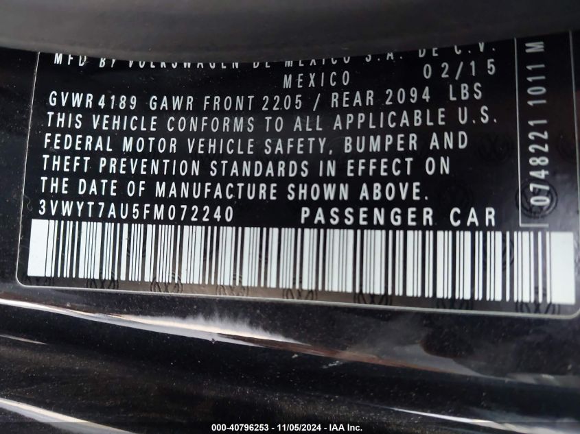 2015 VOLKSWAGEN GOLF GTI 2.0T S 2-DOOR - 3VWYT7AU5FM072240