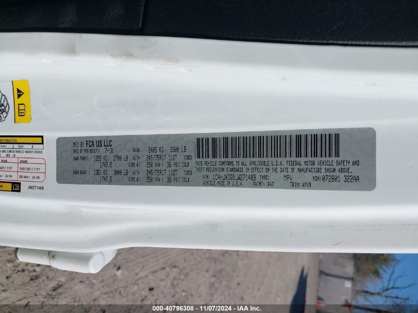 2018 JEEP WRANGLER UNLIMITED SPORT - 1C4HJXDG9JW271489